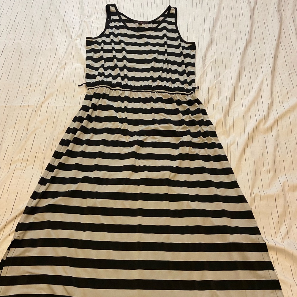 Fever Black and Gray A-Line Maxi Sundress